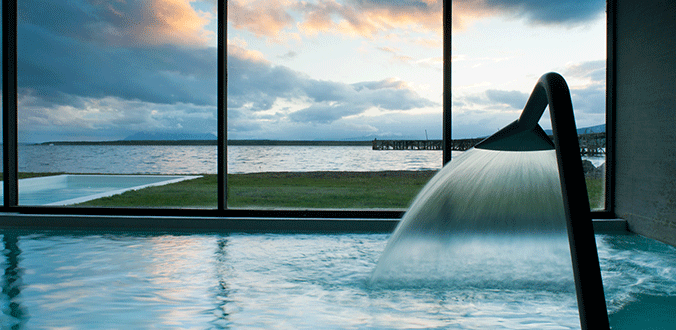 Bath overlooking the sea